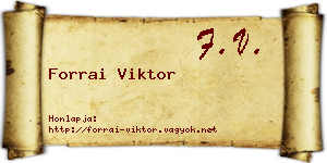 Forrai Viktor névjegykártya